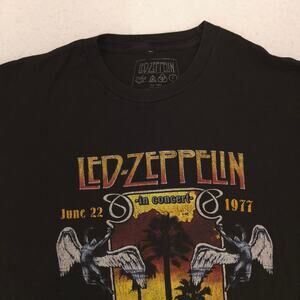 Led Zeppelin Band Crew Neck Short Sleeve Graphic Shirt Adult Mens Size L Black